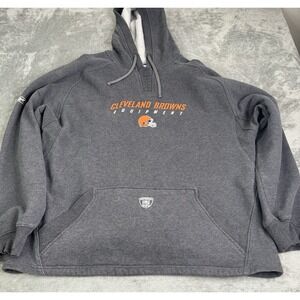 Vintage Y2K Cleveland Browns Reebok NFL Hoodie Men's Size XL Gray